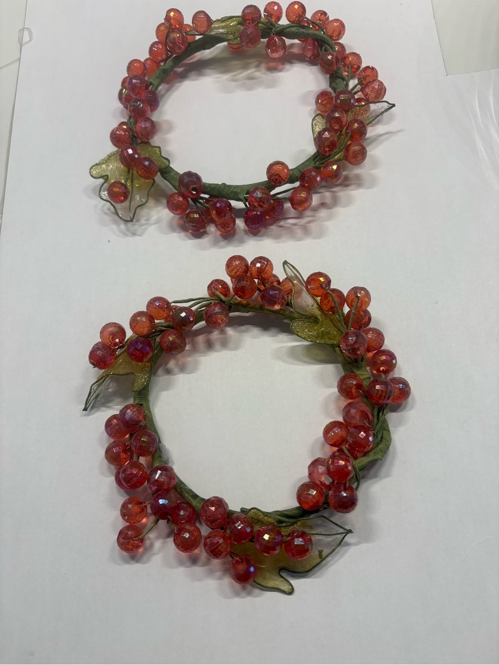 Two Crimson Berry Wreaths for Pillar Candles - Set of 2
Candle not included